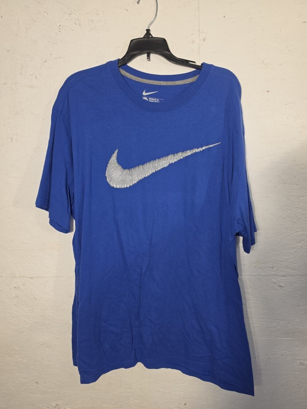 Nike Mens T-Shirt Long Sleeve Logo Blue Short Sleeve Size XXL